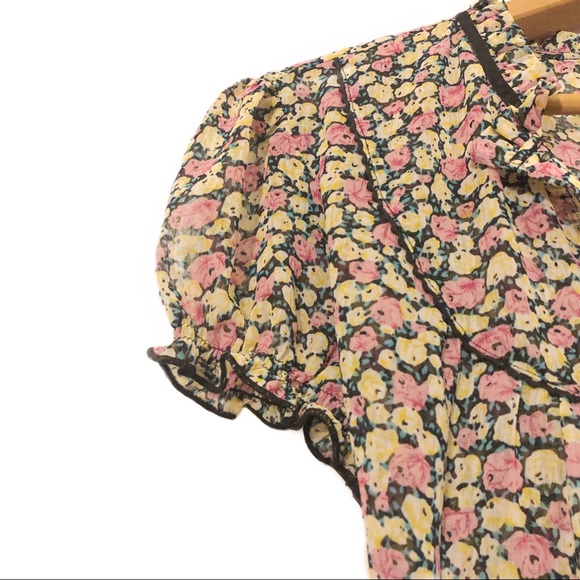 Vintage twentyone Floral Ditsy Print Frill Blouse - Picture 4 of 8
